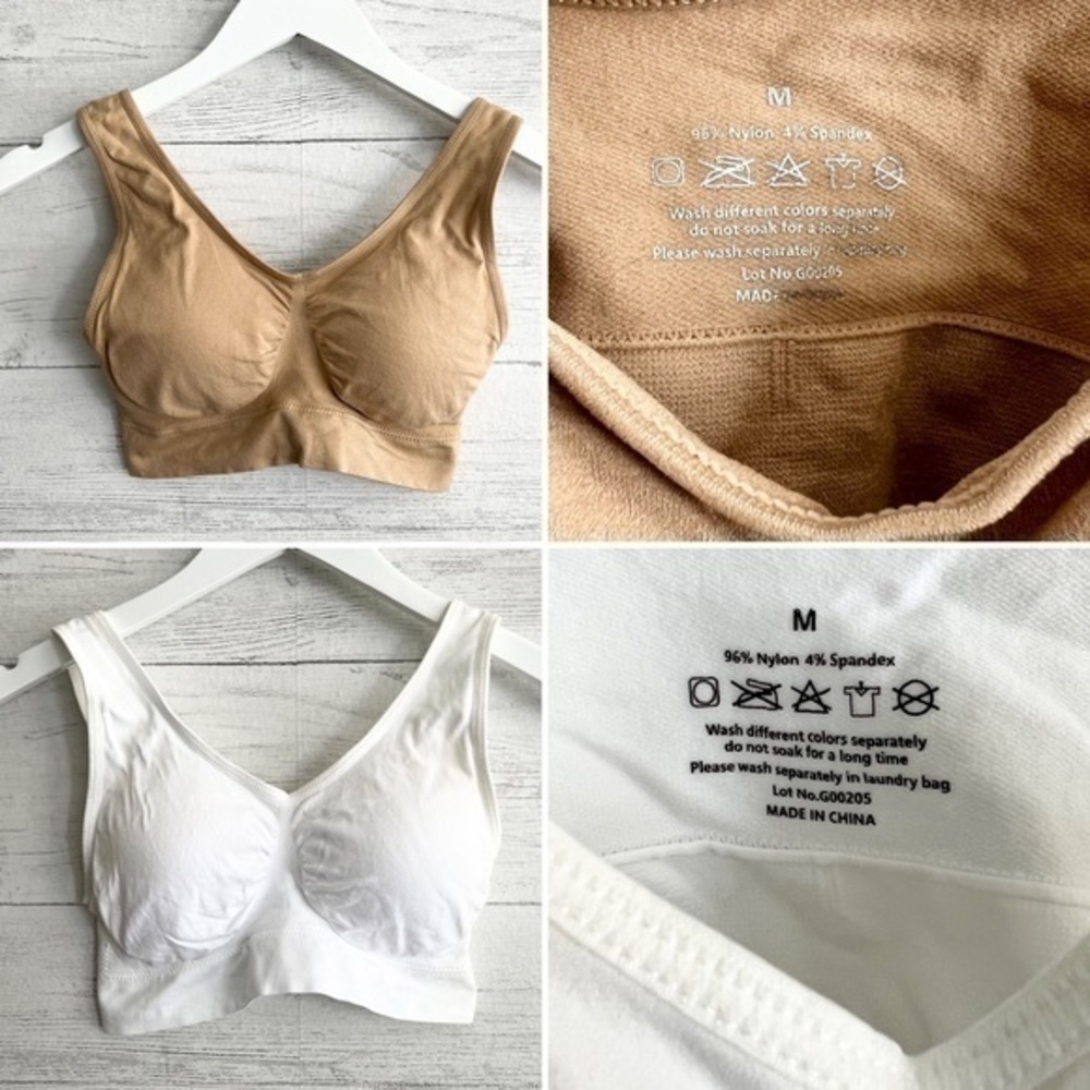 Tan and White Sports Bras NWOT